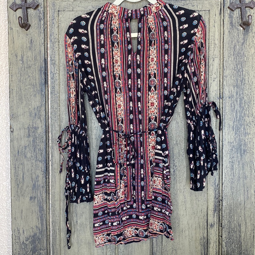 Boho Black and Colorful Tunic Dress